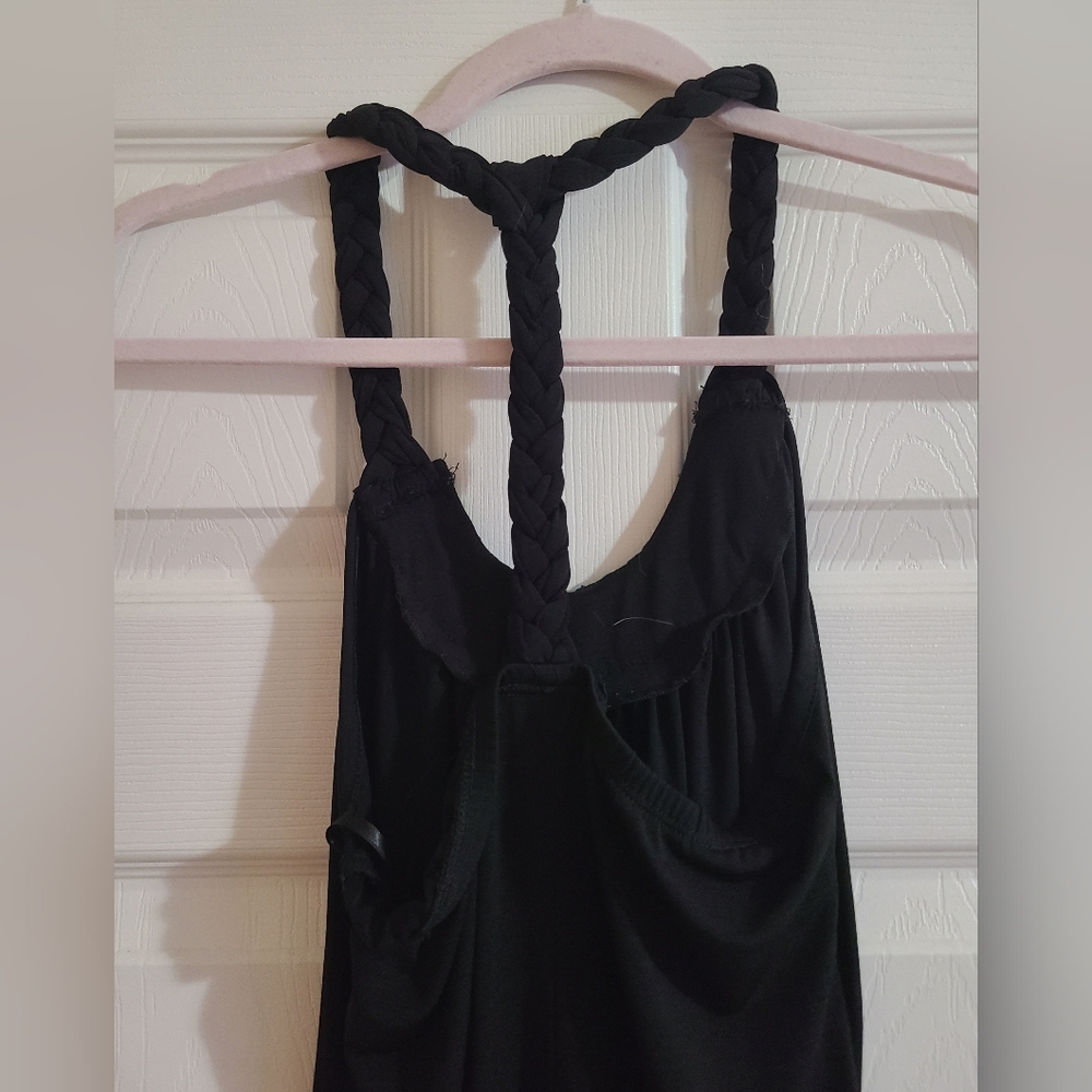Black Dress with Turquoise Beaded Neckline - Picture 4 of 5